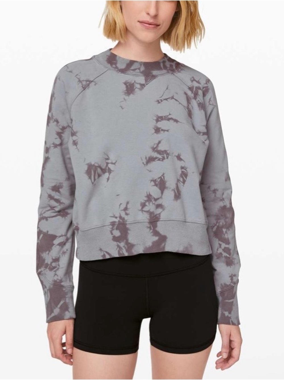 Lululemon Ready to Roll Crew Shibori Gris Magnum Tie Dye Sweatshirt Size 6